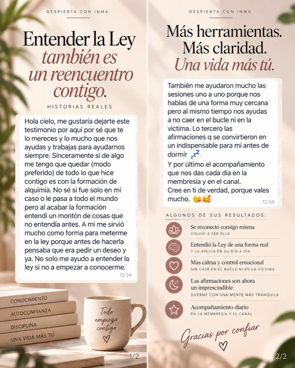 Testimonio de una clienta de Despierta con Inma