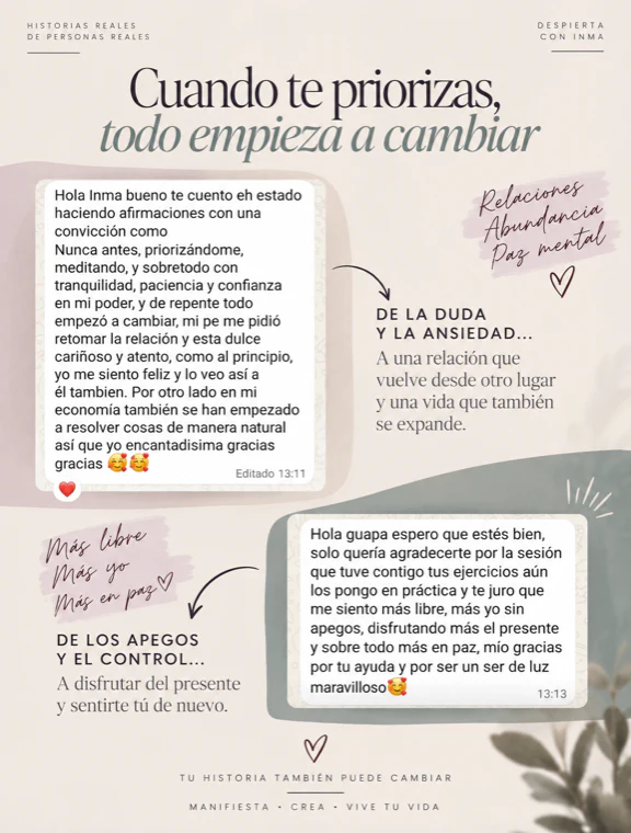 Testimonio de una clienta de Despierta con Inma